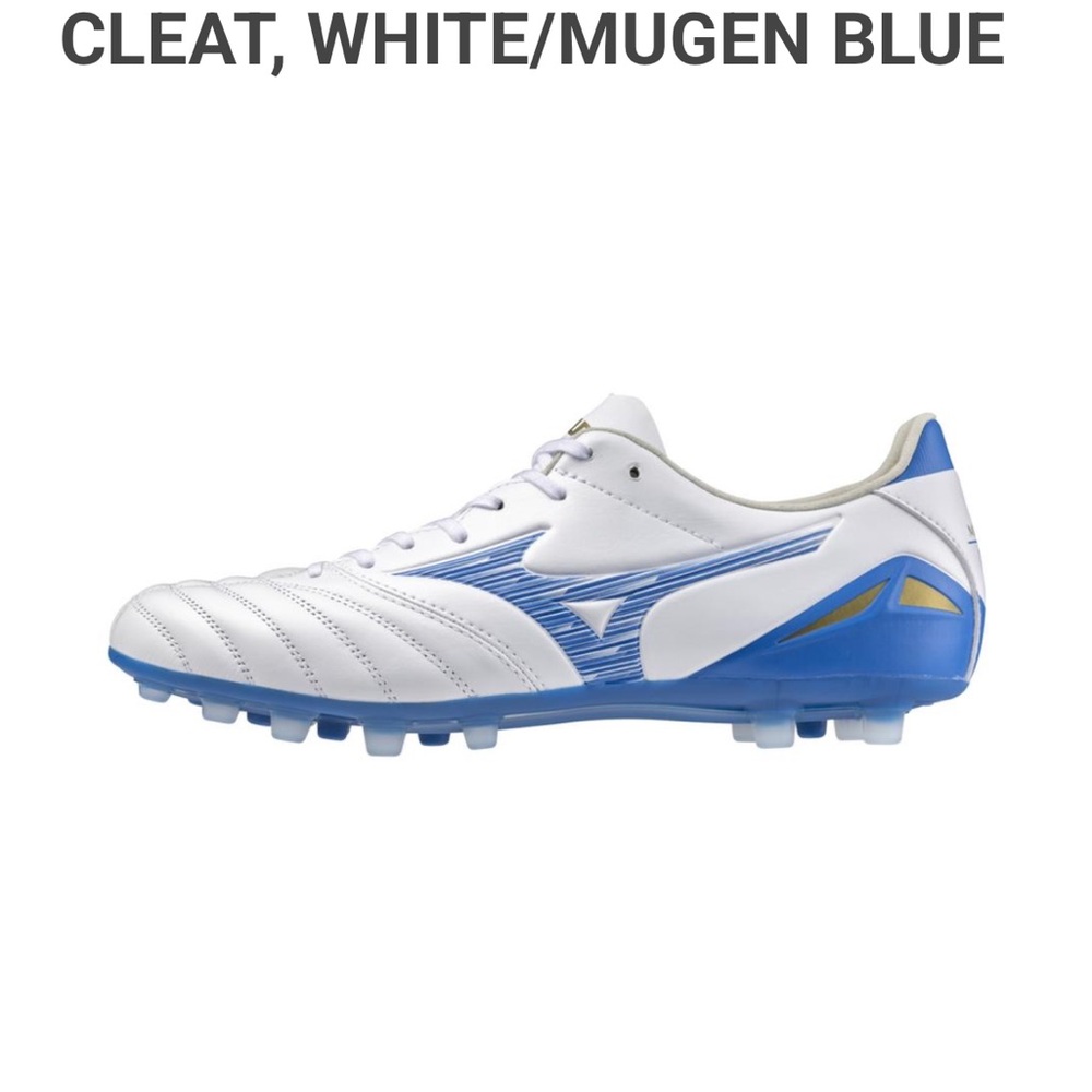 Mizuno Men's White and Blue Athletic Cleats